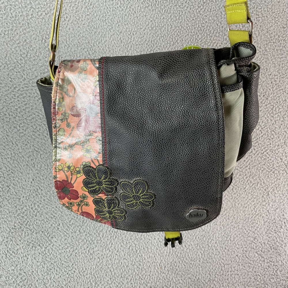 Haiku Messenger Bag Women Medium Brown Orange Floral Crossbody Earthy Artsy - Picture 7 of 7